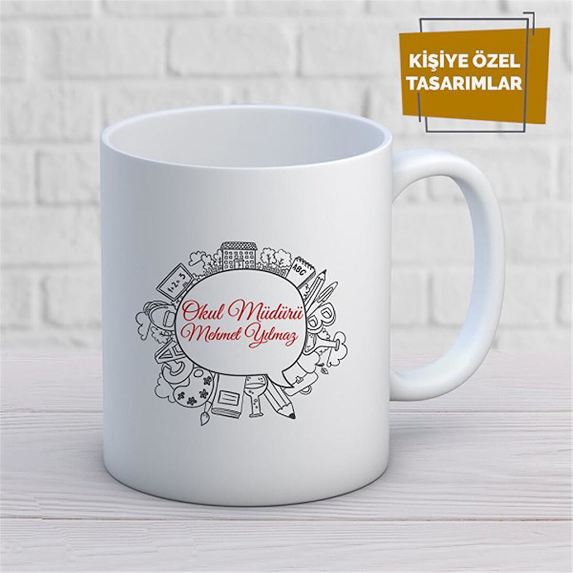 Kişiye Özel İsim Yazılabilir Okul Müdürü Kupa Bardak