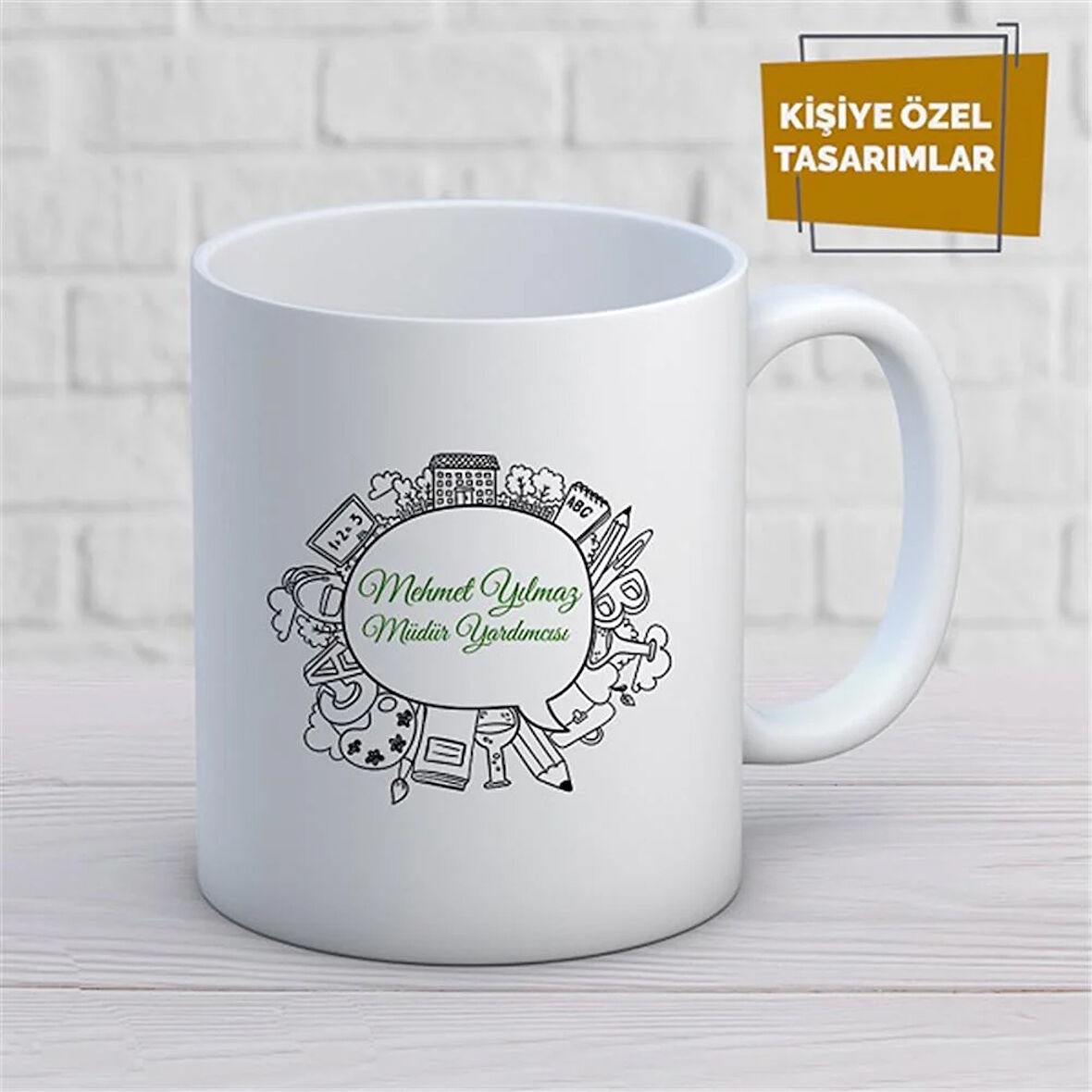 Kişiye Özel İsim Yazılabilir Müdür Yardımcısı Kupa Bardak