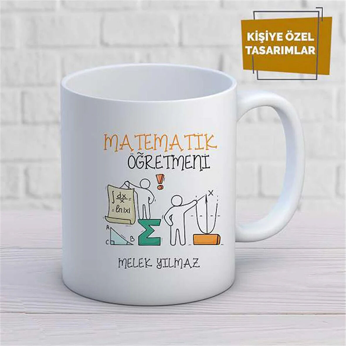 Kişiye Özel İsim Yazılabilir Matematik Öğretmeni Kupa Bardak