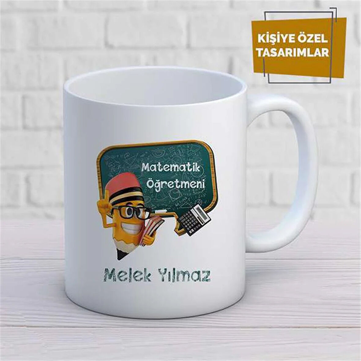Kişiye Özel İsim Yazılabilir Matematik Öğretmeni Kupa Bardak