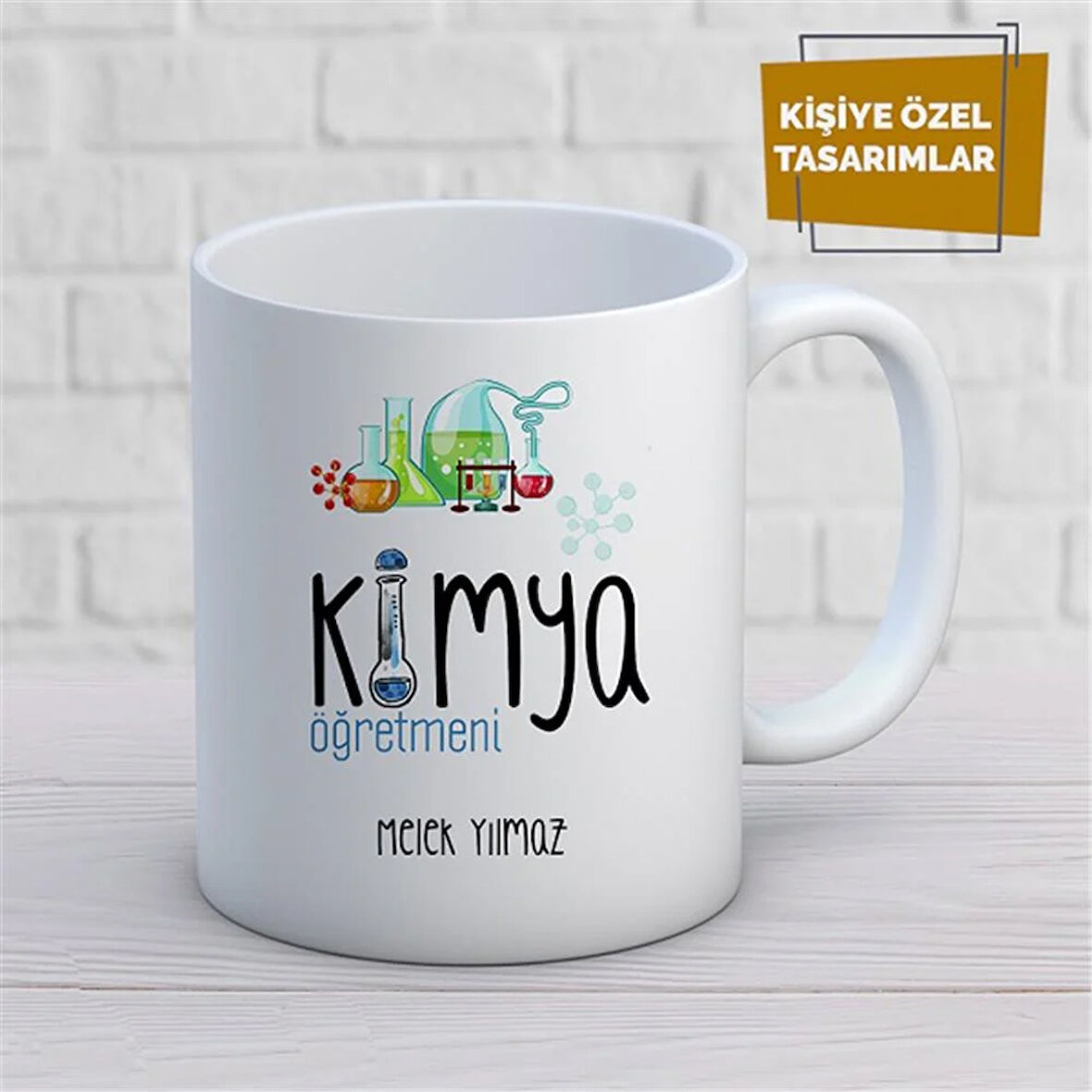 Kişiye Özel İsim Yazılabilir Kimya Öğretmeni Kupa Bardak