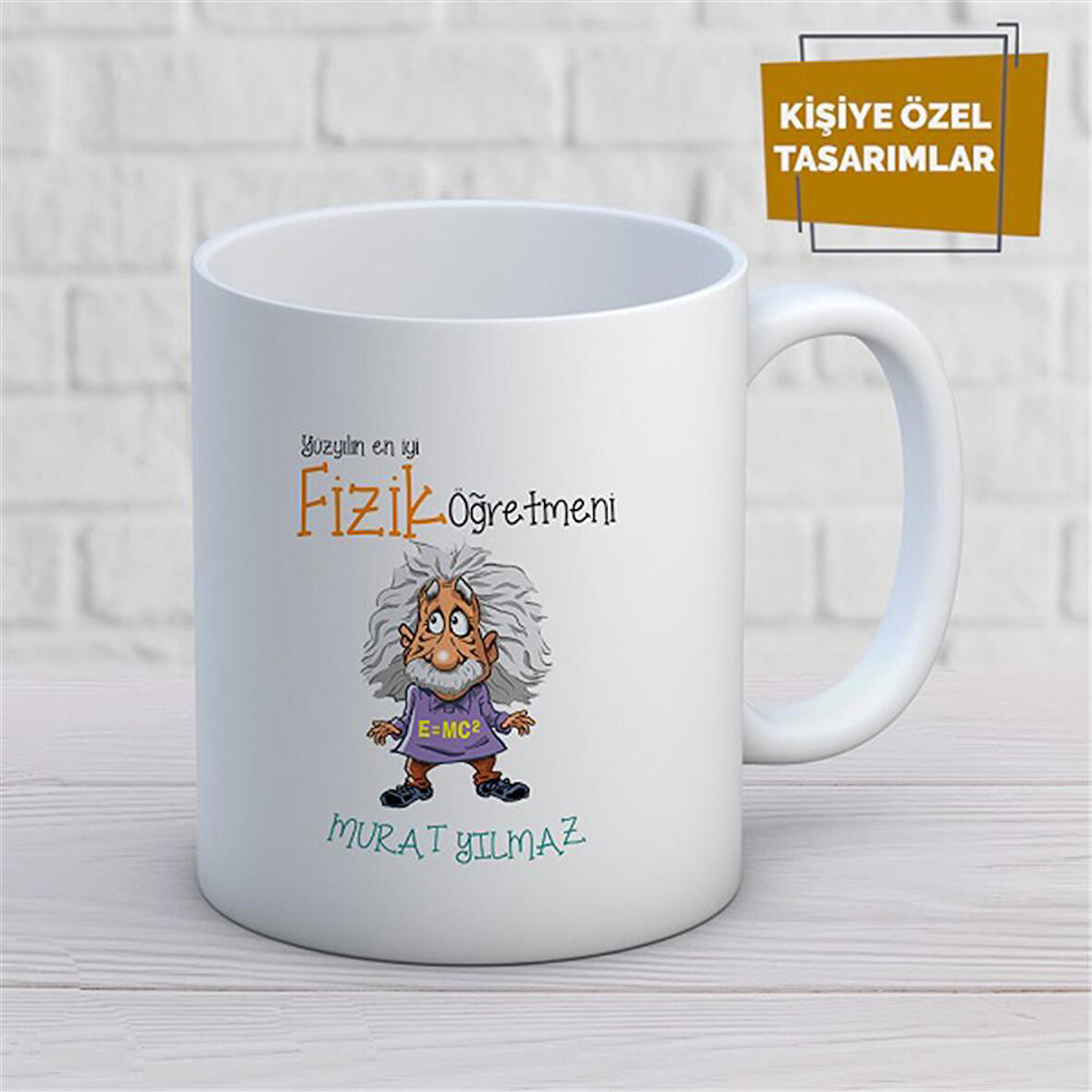 Kişiye Özel İsim Yazılabilir Fizik Öğretmeni Kupa Bardak