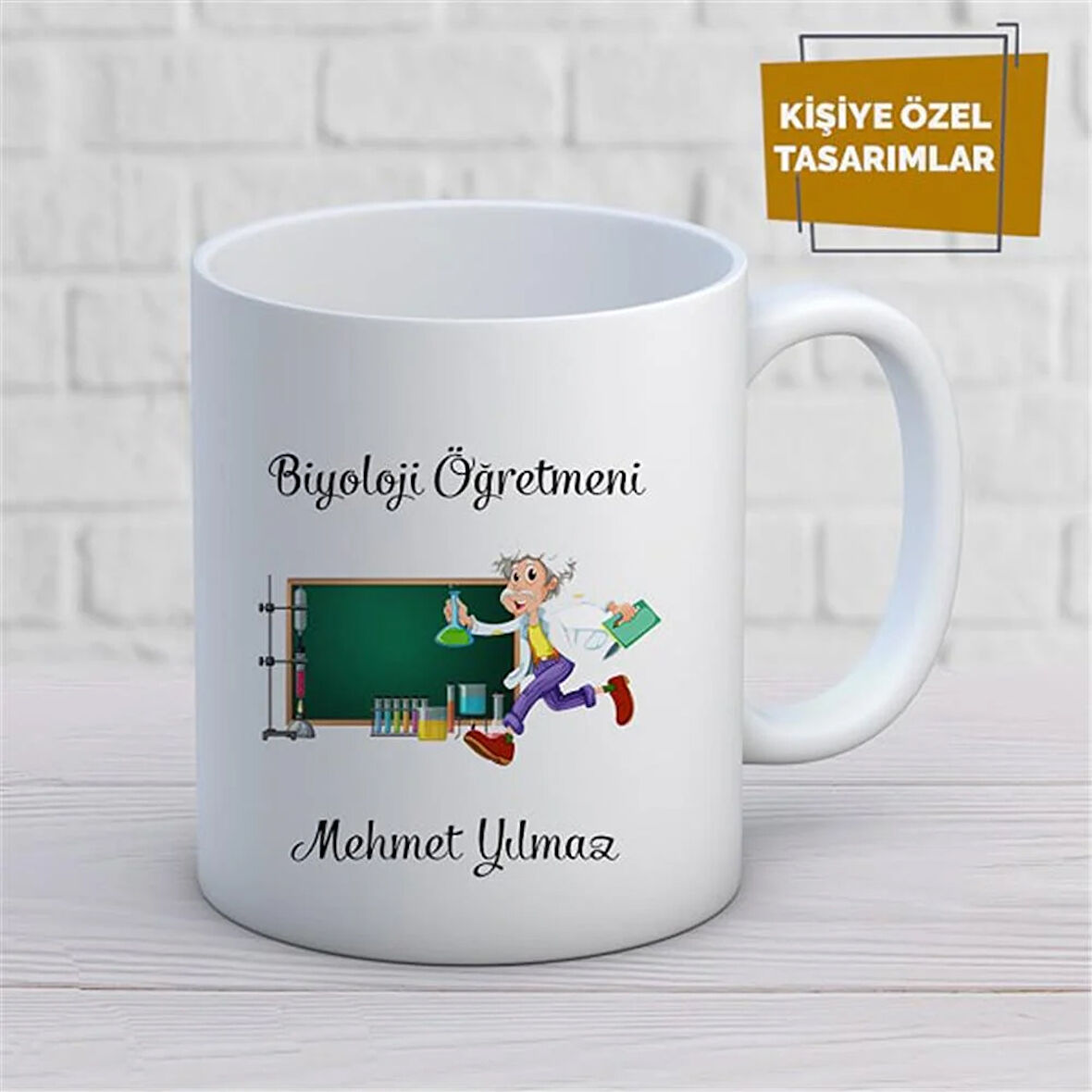 Kişiye Özel İsim Yazılabilir Biyoloji Öğretmeni Kupa Bardak