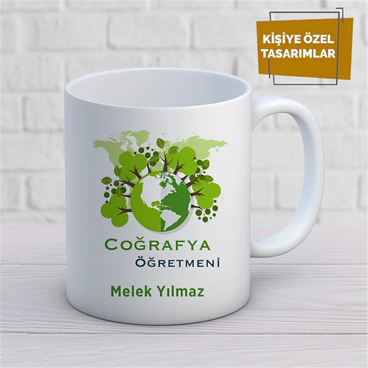 Kişiye Özel İsim Yazılabilir Coğrafya Öğretmeni Kupa Bardak