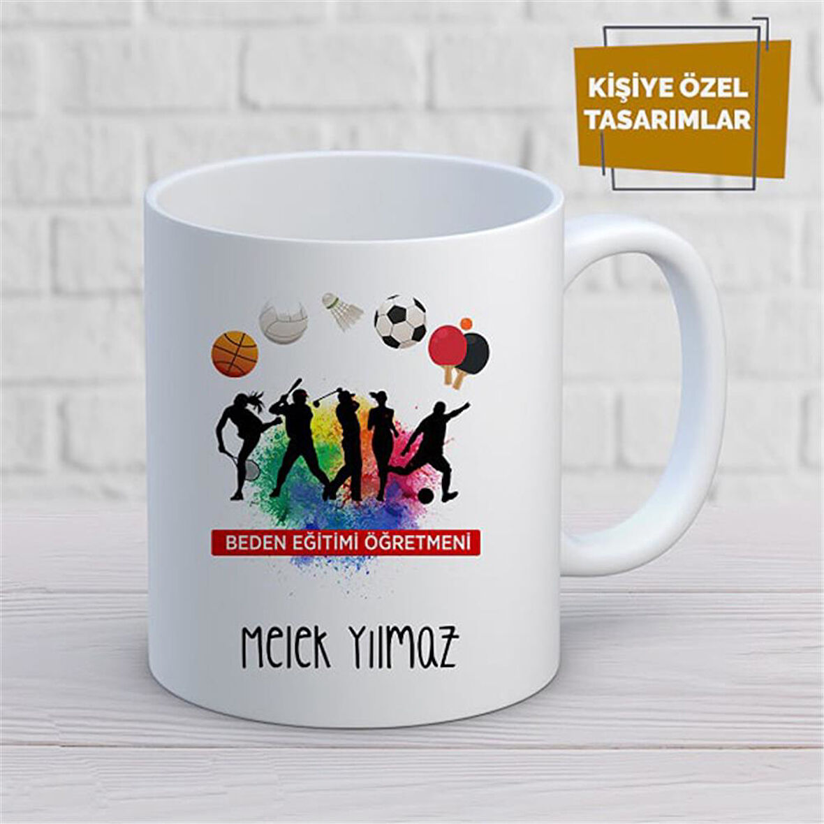 Kişiye Özel İsim Yazılabilir Bedeneğitimi Öğretmeni Kupa Bardak