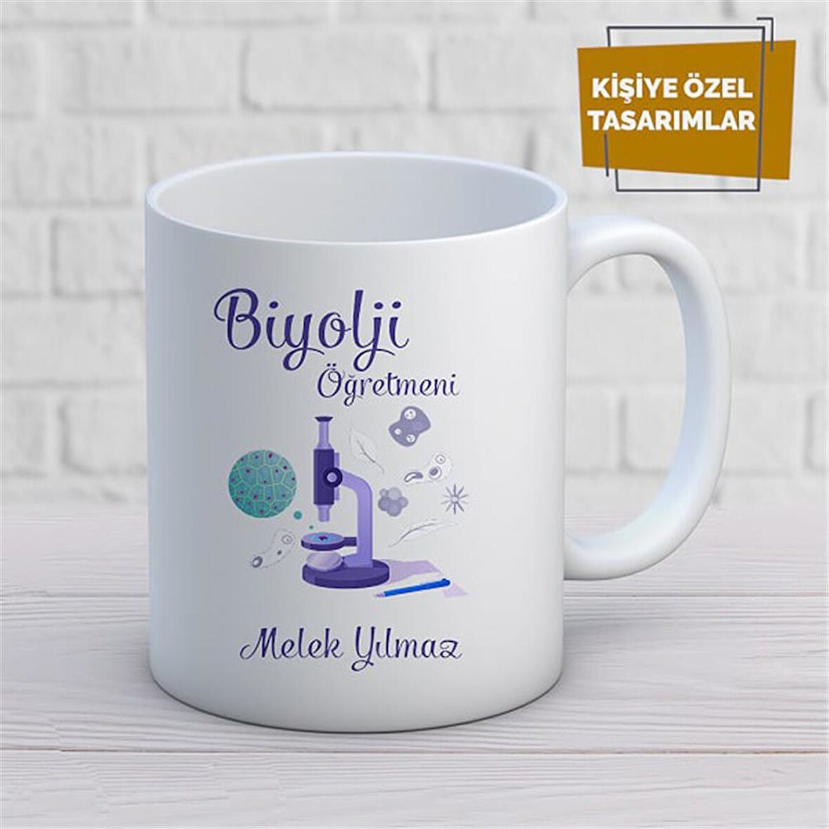 Kişiye Özel İsim Yazılabilir Biyoloji Öğretmeni Kupa Bardak