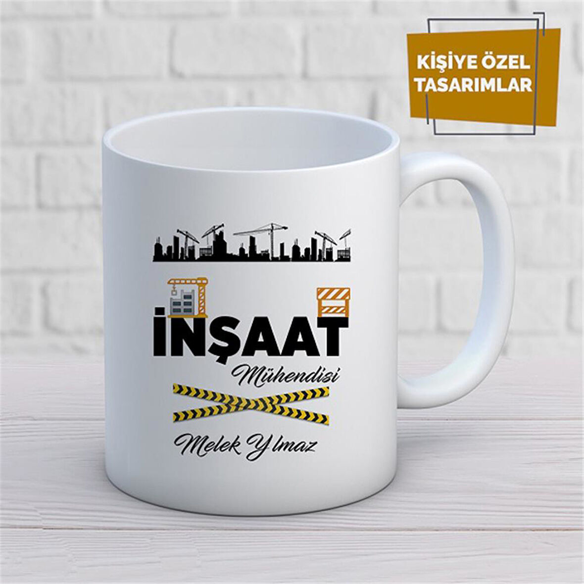 Kişiye Özel İsim Yazılabilir İnşaat Mühendisi Kupa Bardak