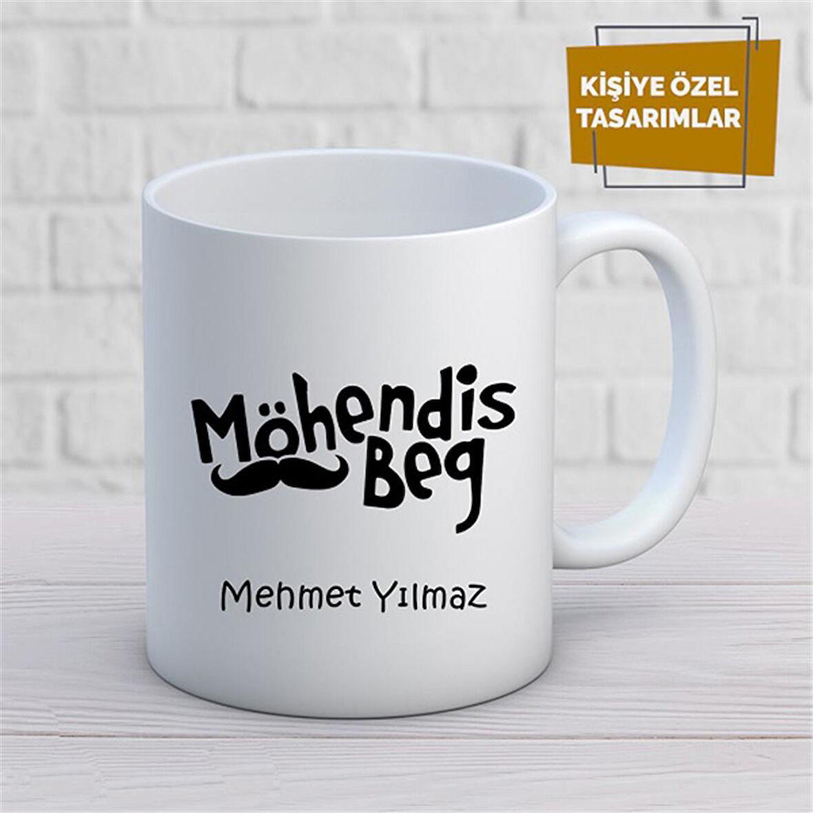 Kişiye Özel İsim Yazılabilir Möhendis Beg Kupa Bardak