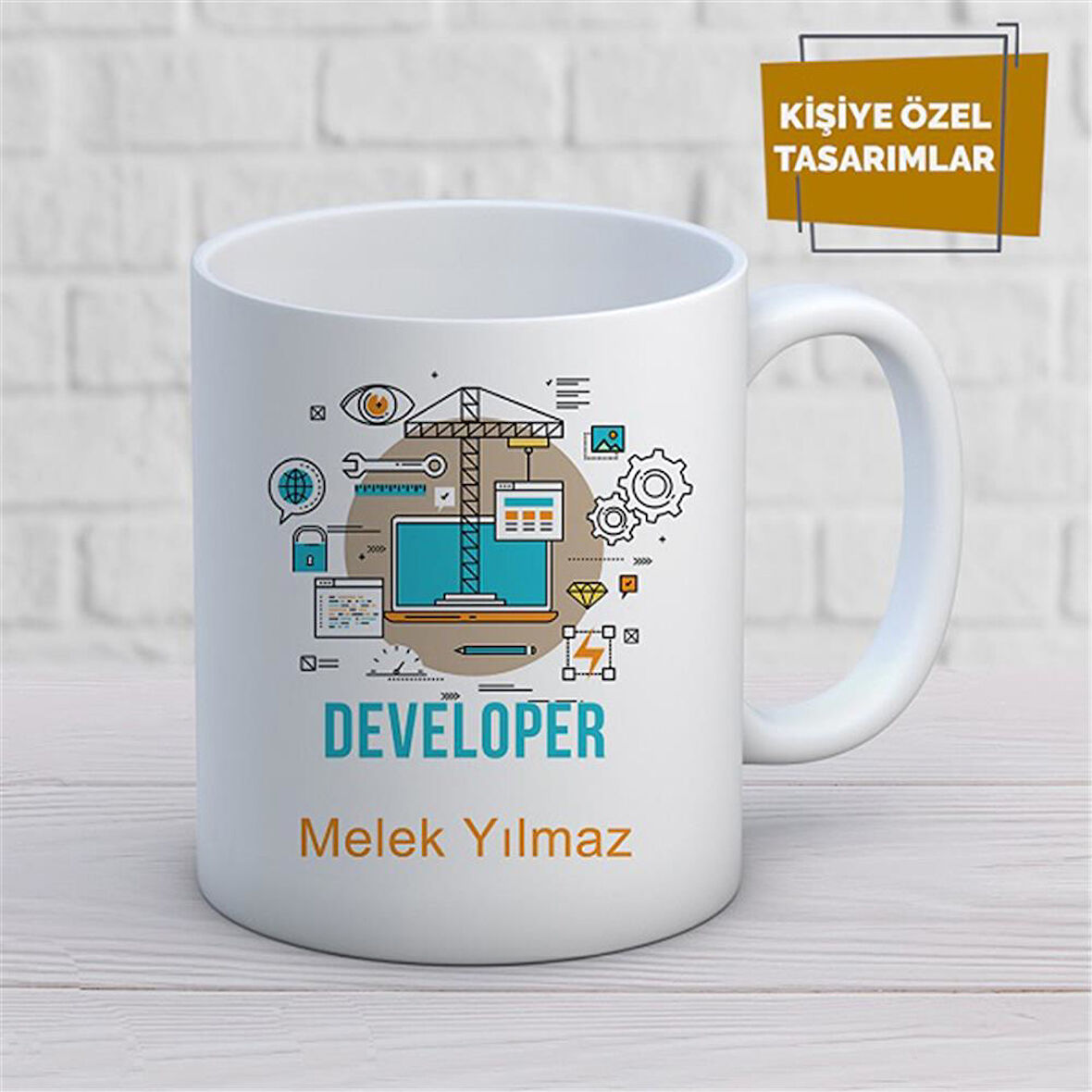 Kişiye Özel İsim Yazılabilir Developer Kupa Bardak
