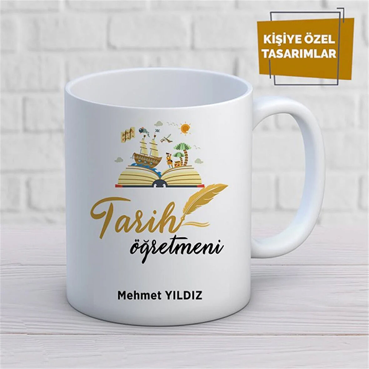 Kişiye Özel İsim Yazılabilir Tarih Öğretmeni Kupa Bardak