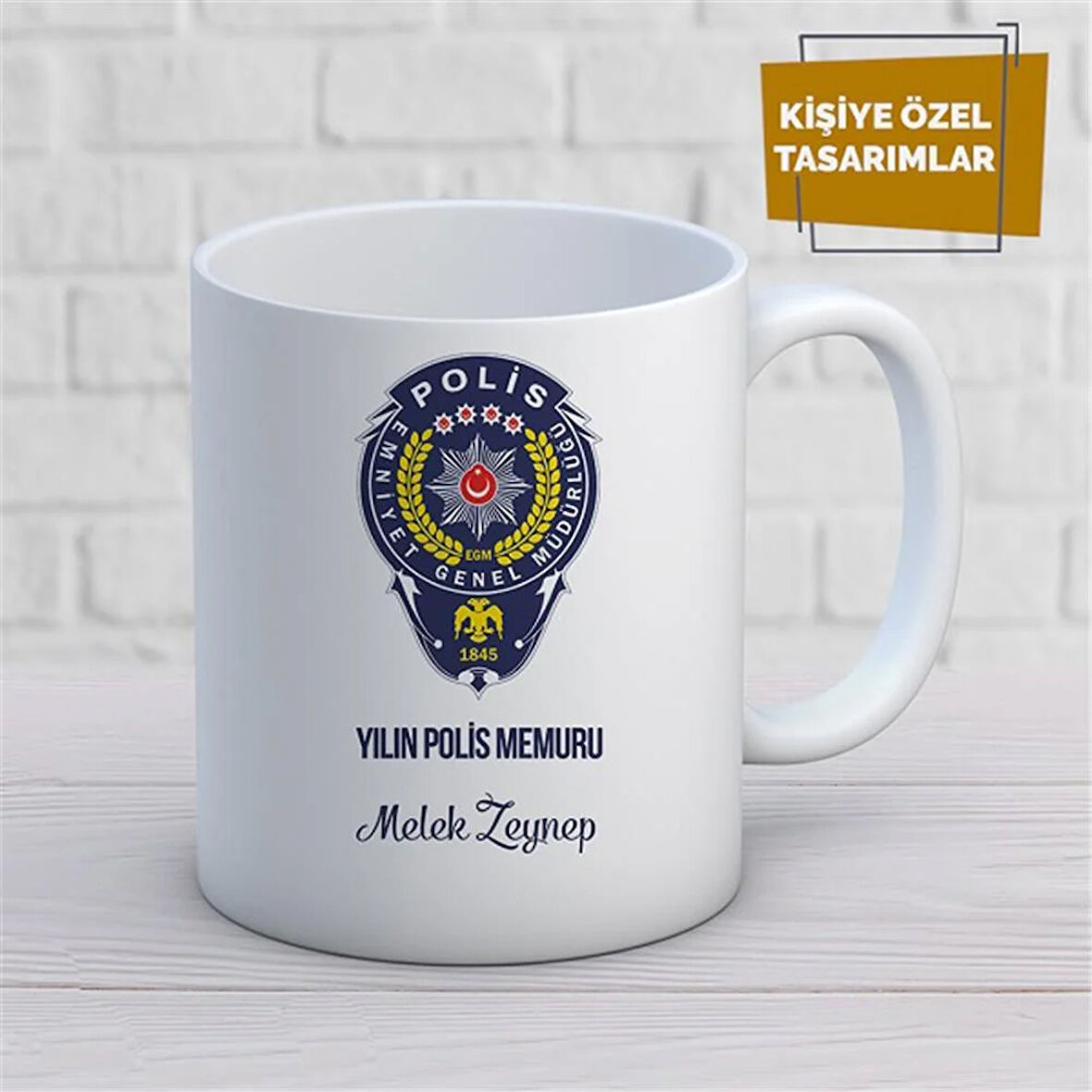 Kişiye Özel İsim Yazılabilir Yılın Polis Memuru Kupa Bardak