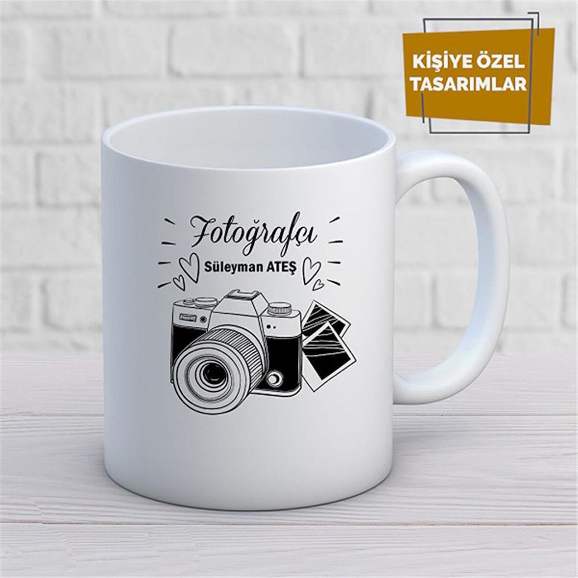 Kişiye Özel İsim Yazılabilir Fotoğrafçı Kupa Bardak