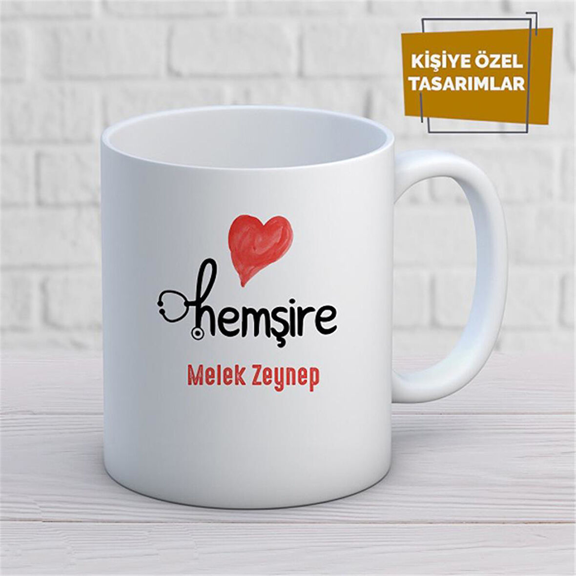 Kişiye Özel İsim Yazılabilir Hemşire Kupa Bardak