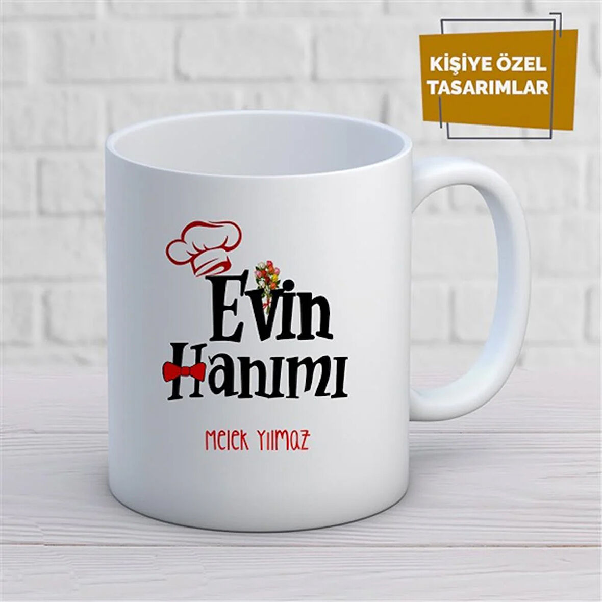Kişiye Özel İsim Yazılabilir Evin Hanımı Kupa Bardak