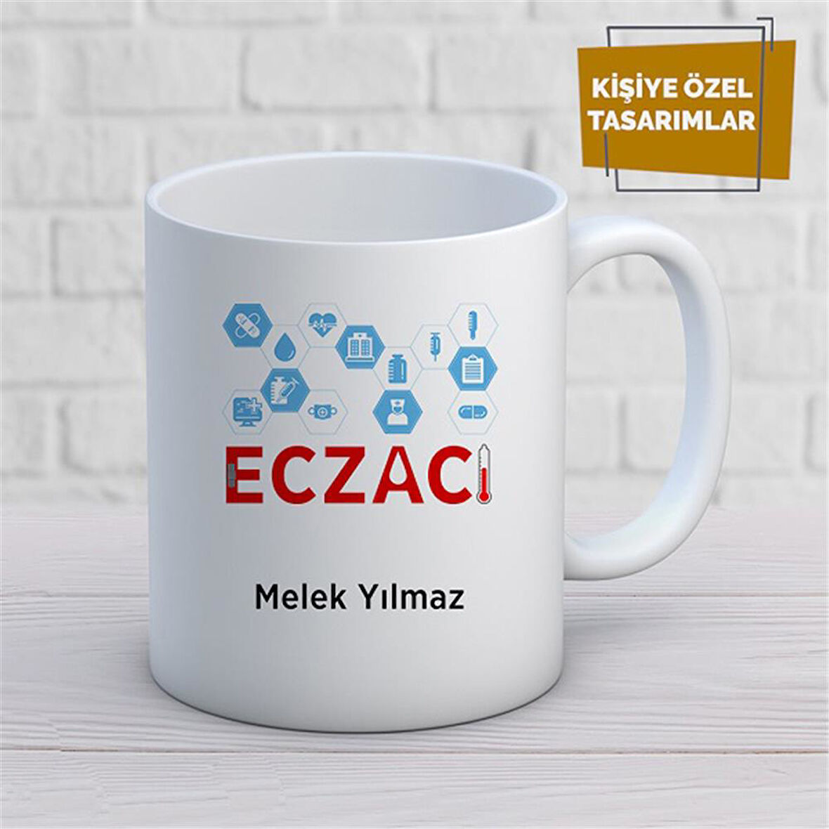 Kişiye Özel İsim Yazılabilir Eczacı Kupa Bardak