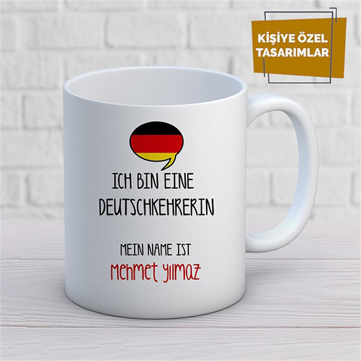 Kişiye Özel İsim Yazılabilir Ich Bın Eıne Deutschkehrerın Kupa Bardak
