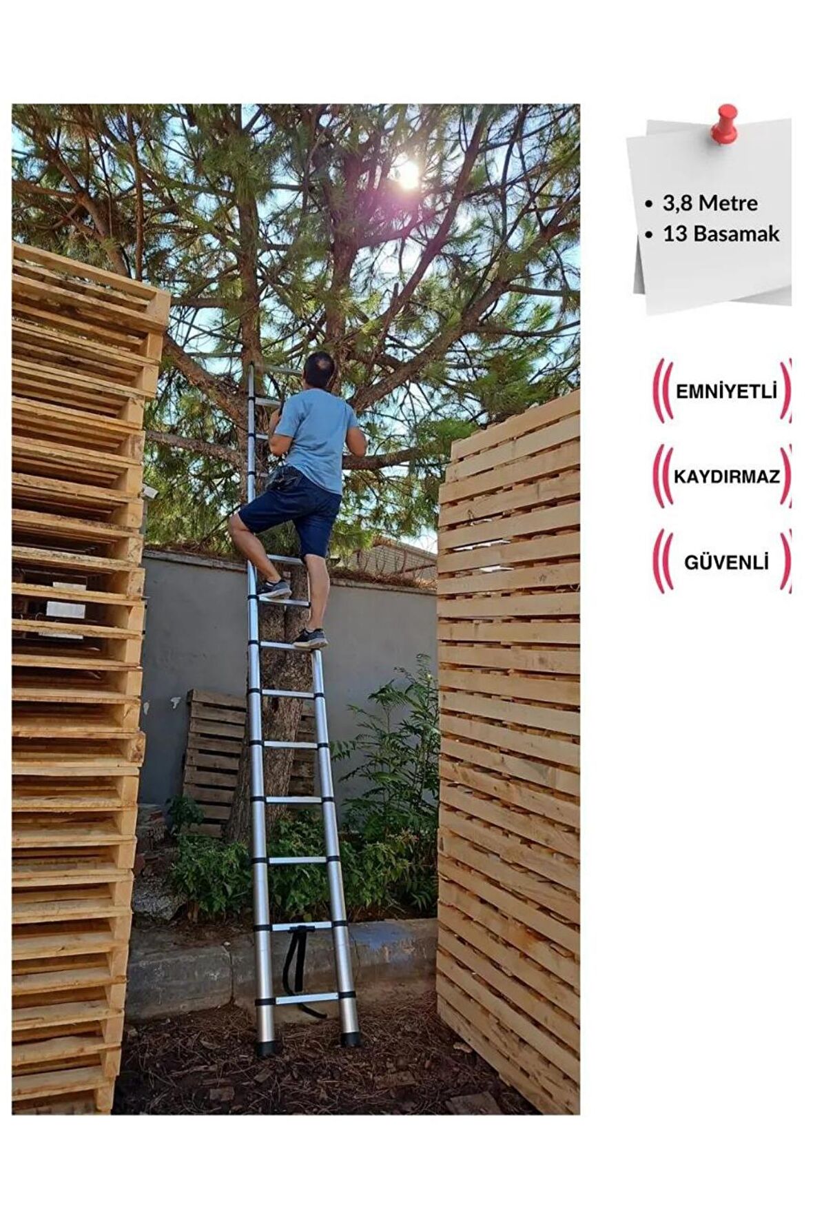 Teleskopik Merdiven 13 Basamak 380 cm