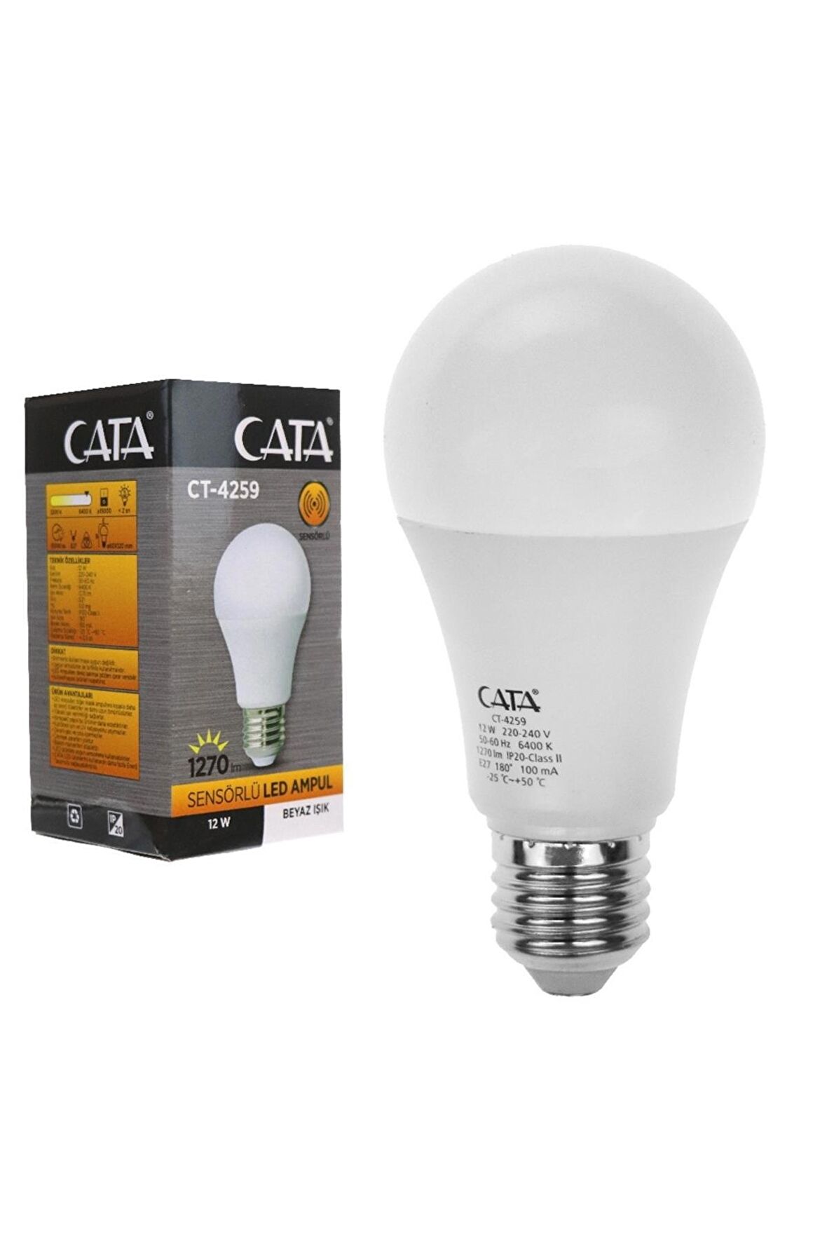 Cata Ct-4259 12w Sensörlü Led Ampül Beyaz