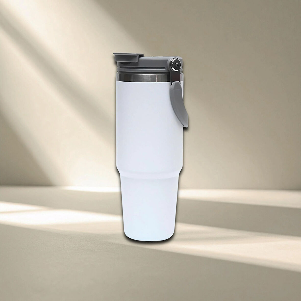 Pipetli Termos Bardak 900 ml Paslanmaz Çelik -Çift Kullanımlı Kapak