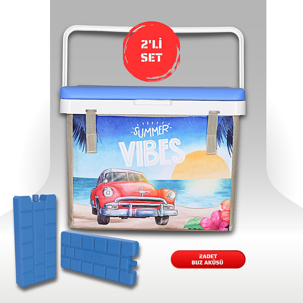Buzluk Termos  Set-20 Lt Kumaş Buzluk Termos (1029 Cooler Box)+2 Adet K-250 Buz Aküsü 