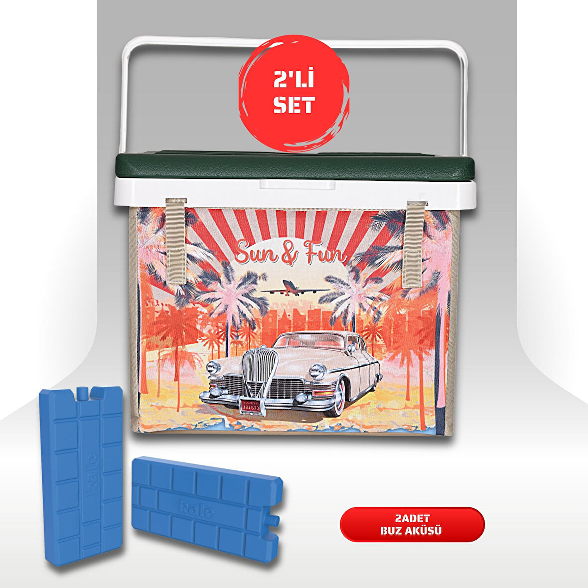 Buzluk Termos  Set-20 Lt Kumaş Buzluk Termos (1029 Cooler Box)+2 Adet K-250 Buz Aküsü 