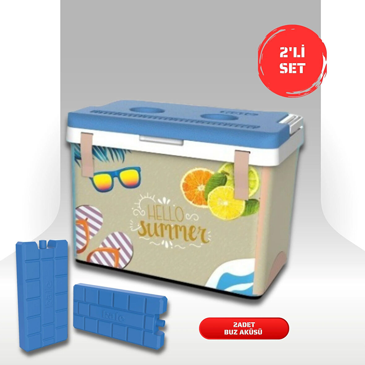Buzluk Termos  Set-20 Lt Kumaş Buzluk Termos (1029 Cooler Box)+2 Adet K-250 Buz Aküsü 