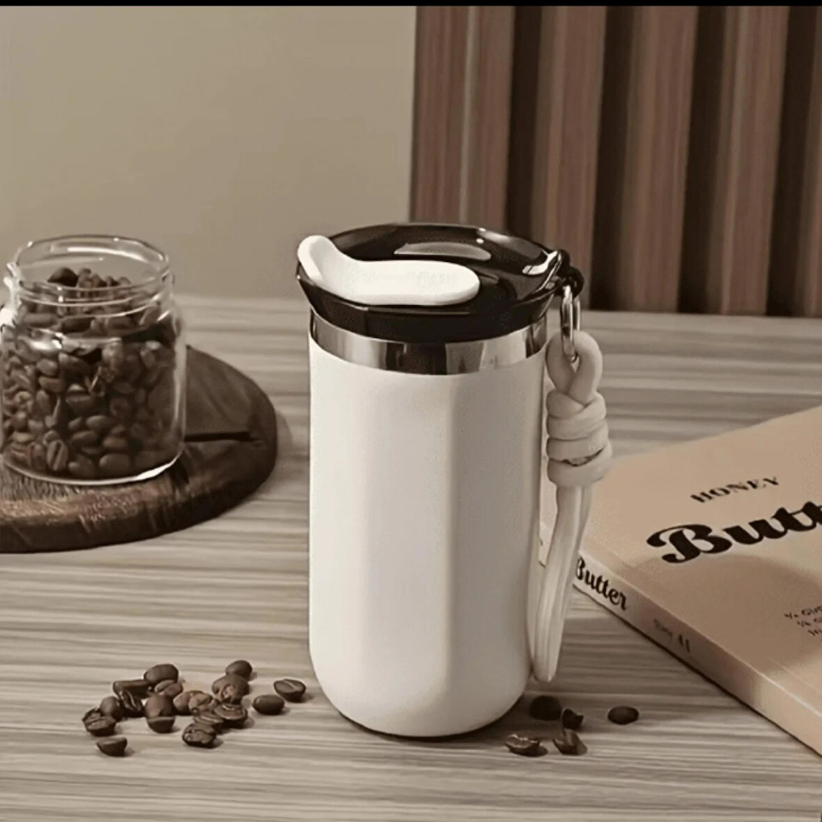 350 ml Paslanmaz Çelik Bardak Termos, Çift Katmanlı, Sızdırmaz Kapaklı