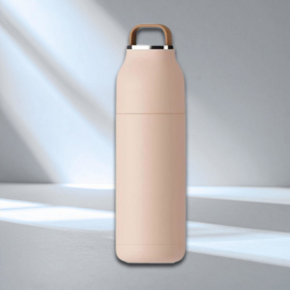 Paslanmaz Çelik Bardak kapaklı, Tutacaklı, Mat Gövdeli Termos 400 ml