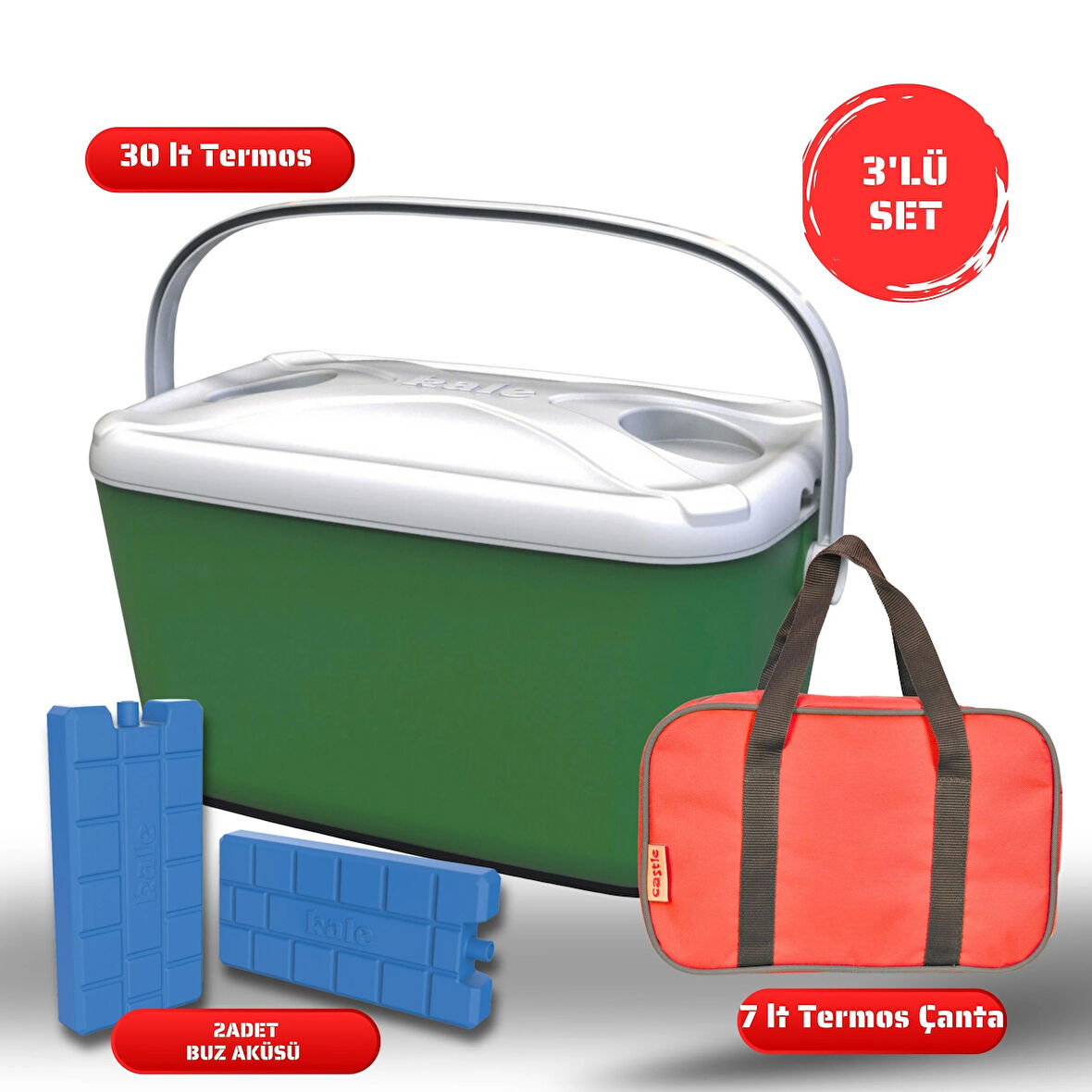 Buzluk Termos  Set-30 Lt Buzzy Buzluk Termos (1178 Cooler Box)+7 lt İzolasyonlu Çanta-  2 Adet K-250 Buz Aküsü 