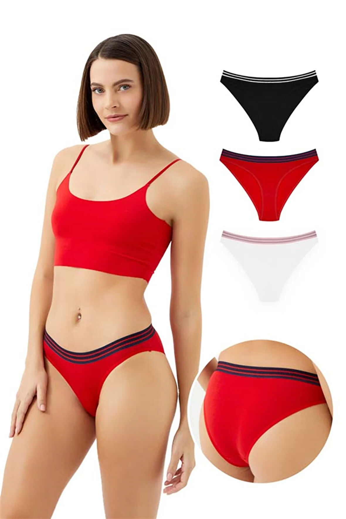 Spor Basic Pamuklu Bikini Külot 3'lü Paket - 3