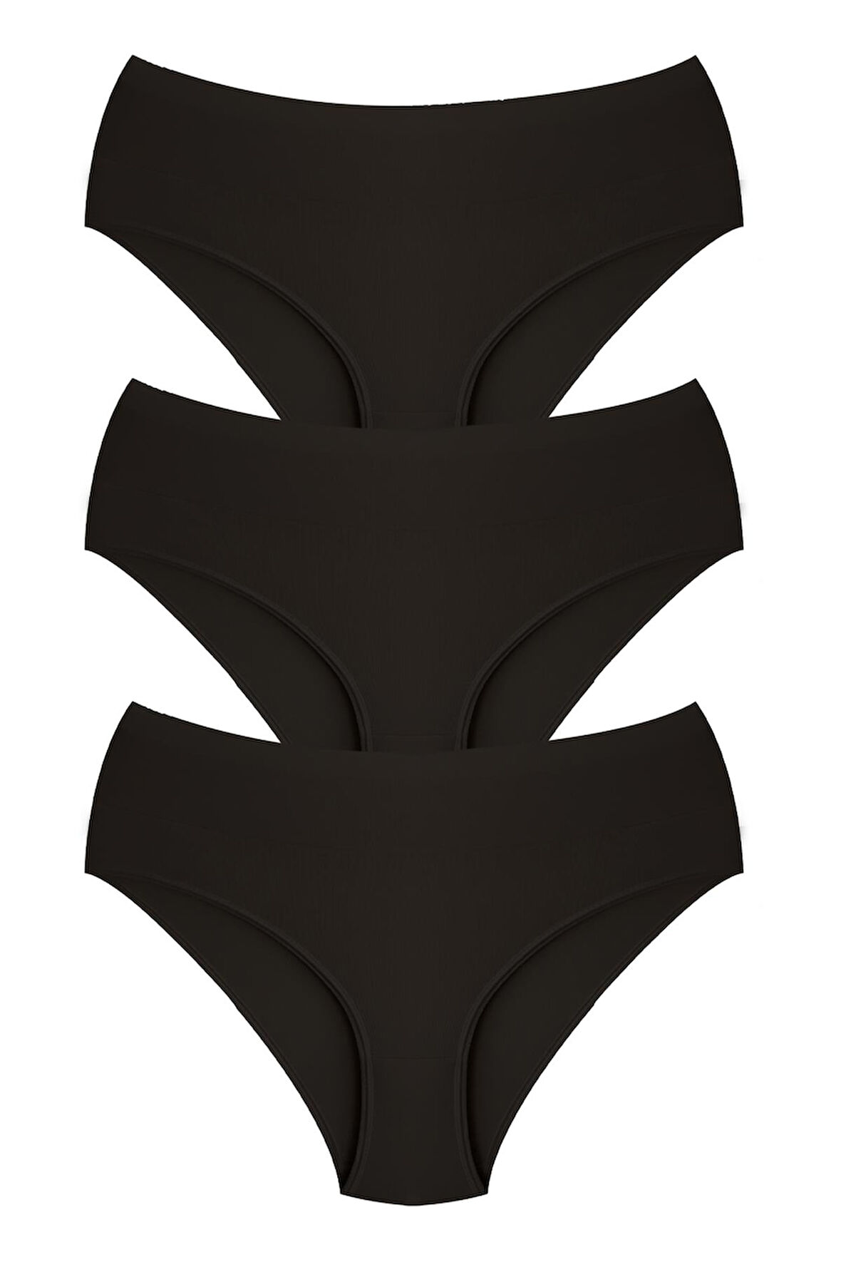 Pamuklu Yüksek Bel Toparlayıcı Kadın Bikini Külot 3'lü Paket - 2