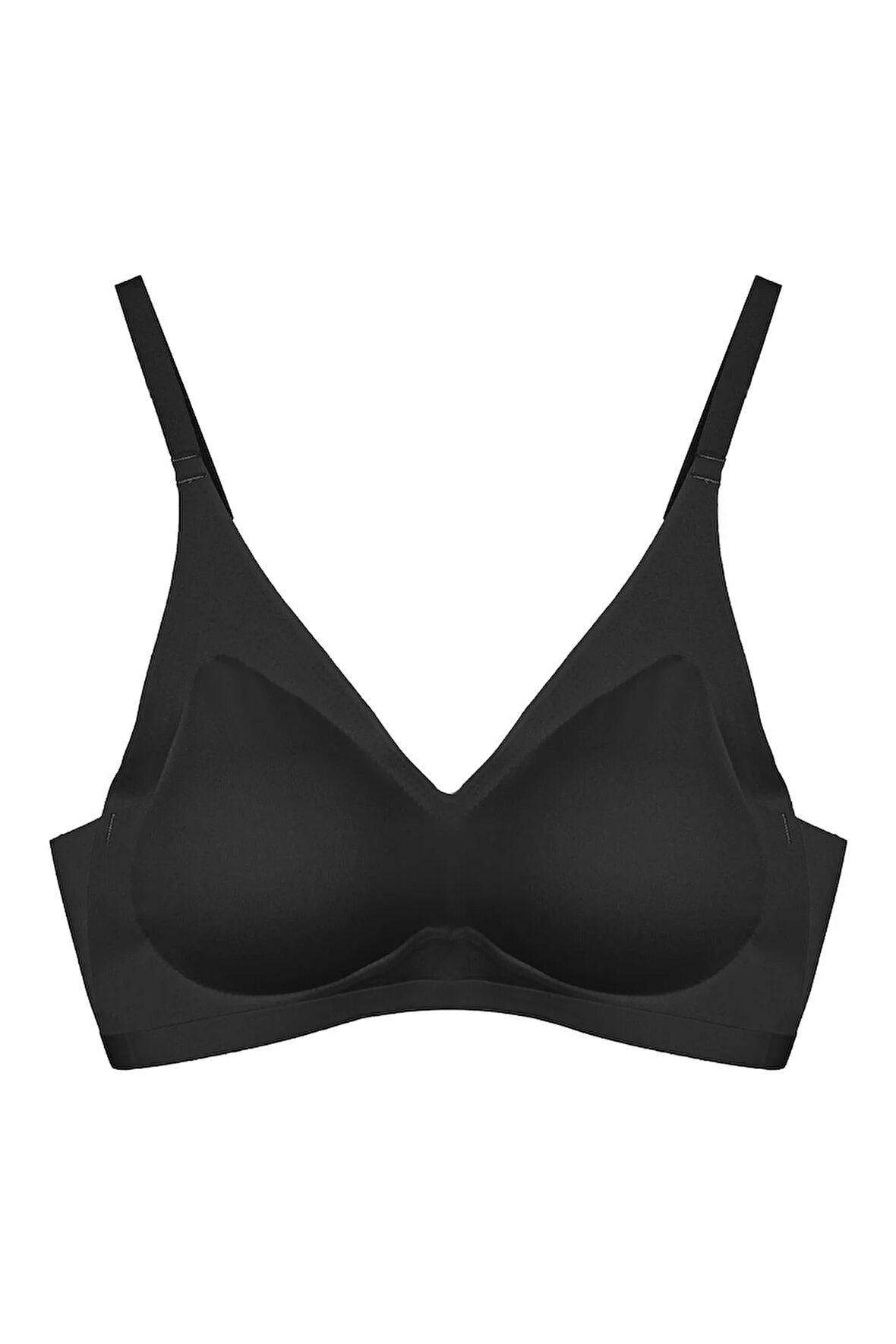 Siyah Lazer Kesim Dikişsiz Sütyen Çıkarılabilir Pedli Hayalet Sütyen Agraflı Ayarlanabilir Askılı