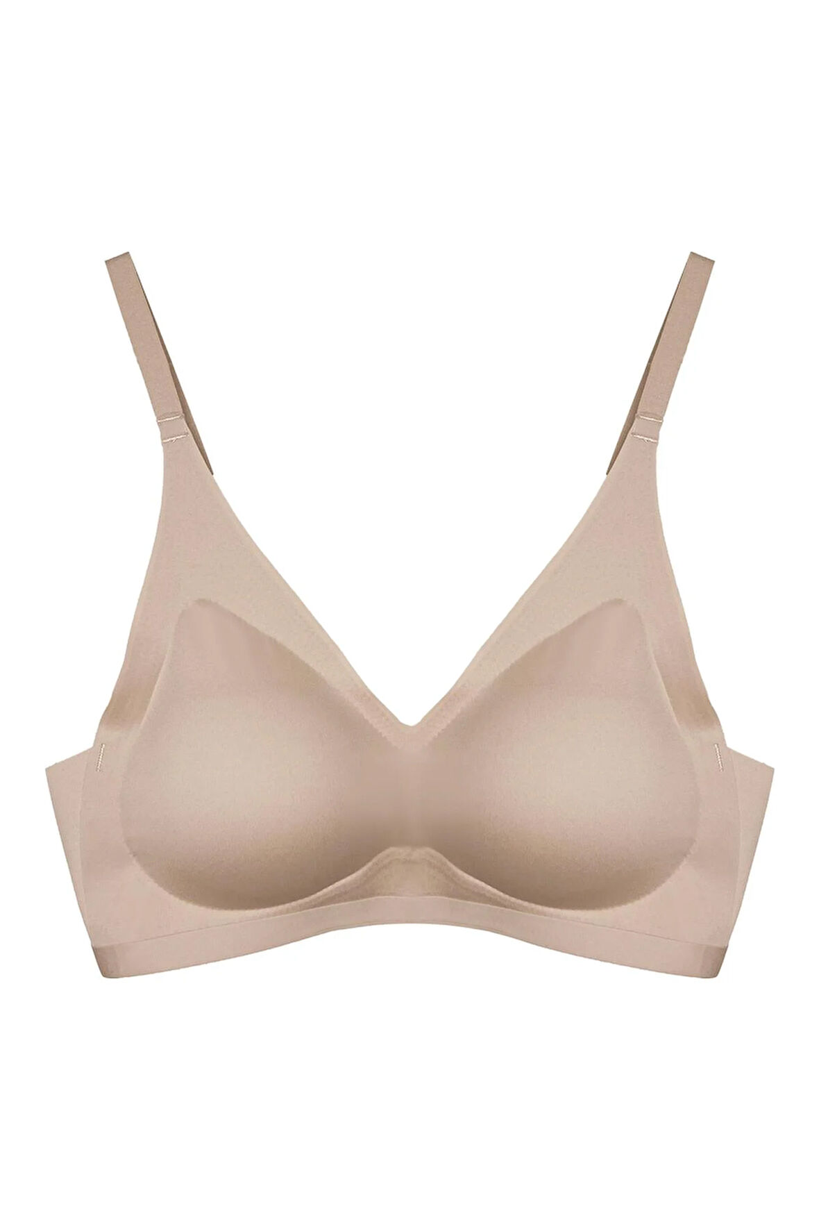 Kahverengi Lazer Kesim Dikişsiz Sütyen Çıkarılabilir Pedli Hayalet Sütyen Agraflı Ayarlanabilir Askı