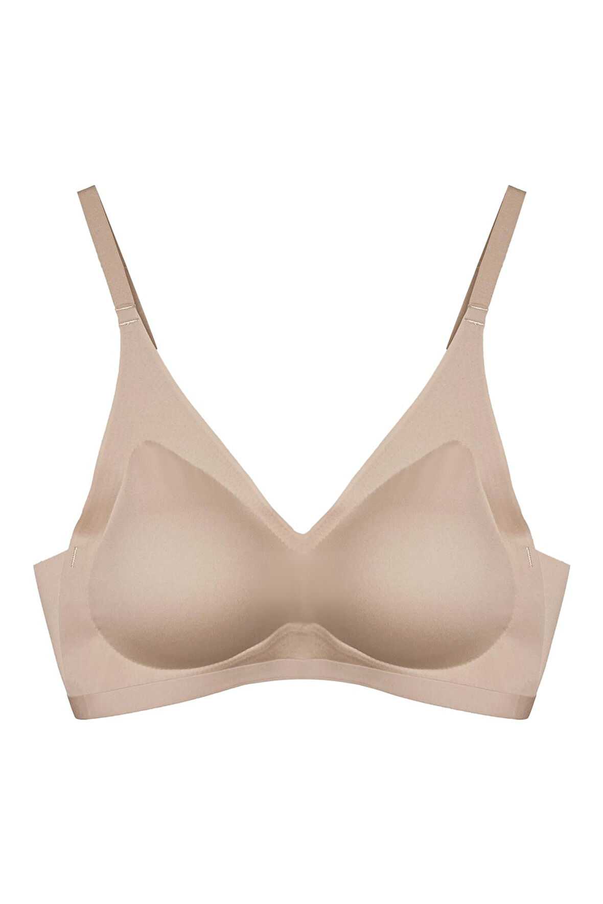 Kahverengi Lazer Kesim Dikişsiz Sütyen Çıkarılabilir Pedli Hayalet Sütyen Agraflı Ayarlanabilir Askı