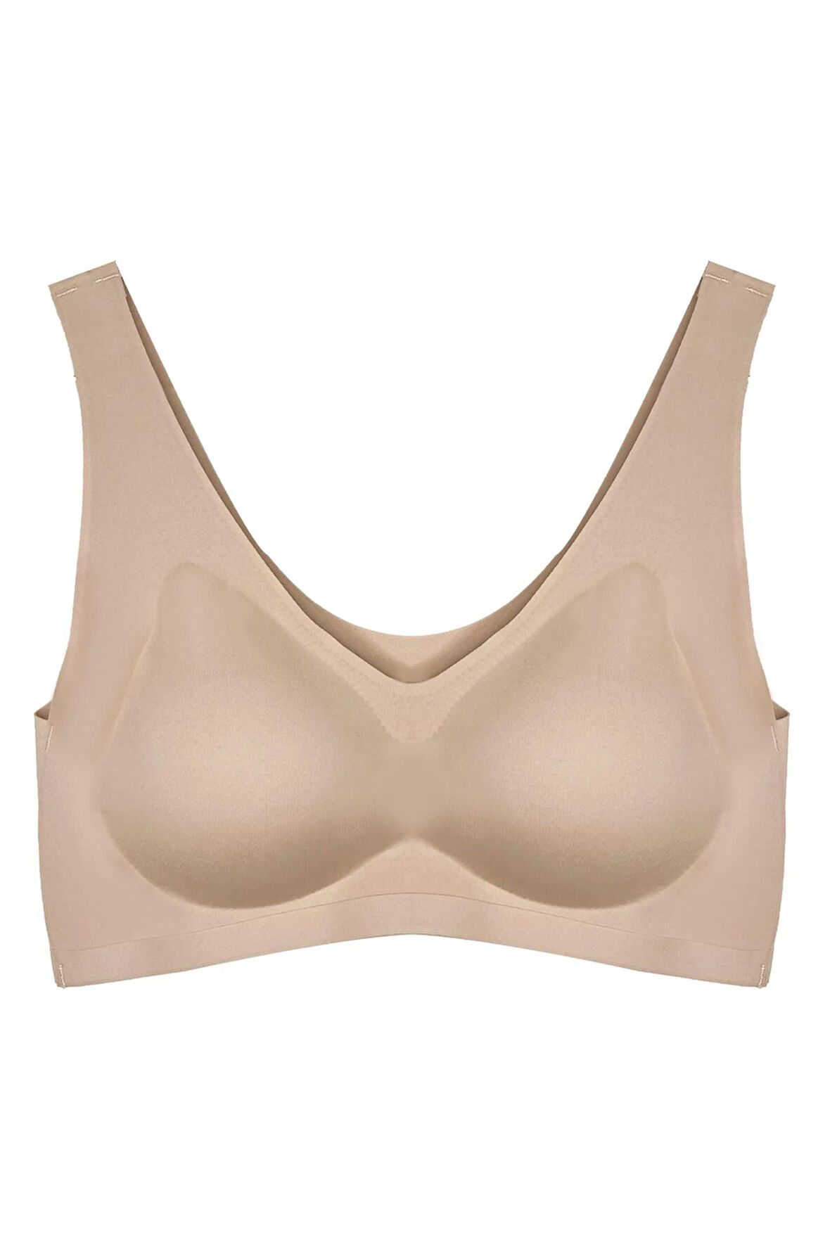 Kahverengi Dikişsiz Lazer Kesim Sütyen Çıkarılabilir Pedli Kadın Hayalet Sütyen