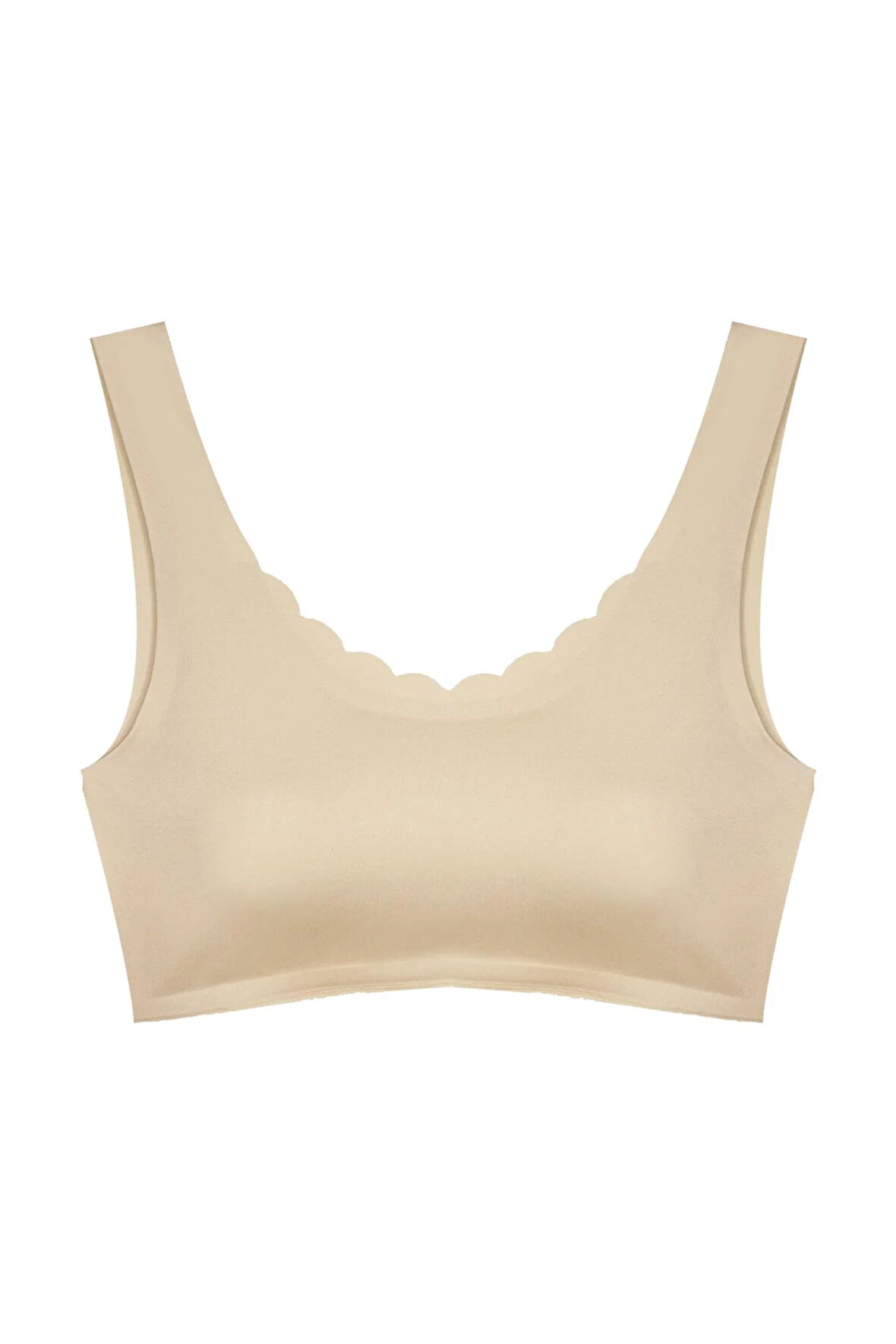 Ten Dikişsiz Lazer Kesim Sütyen Pedli Kadın Hayalet Sütyen Dalga Detaylı