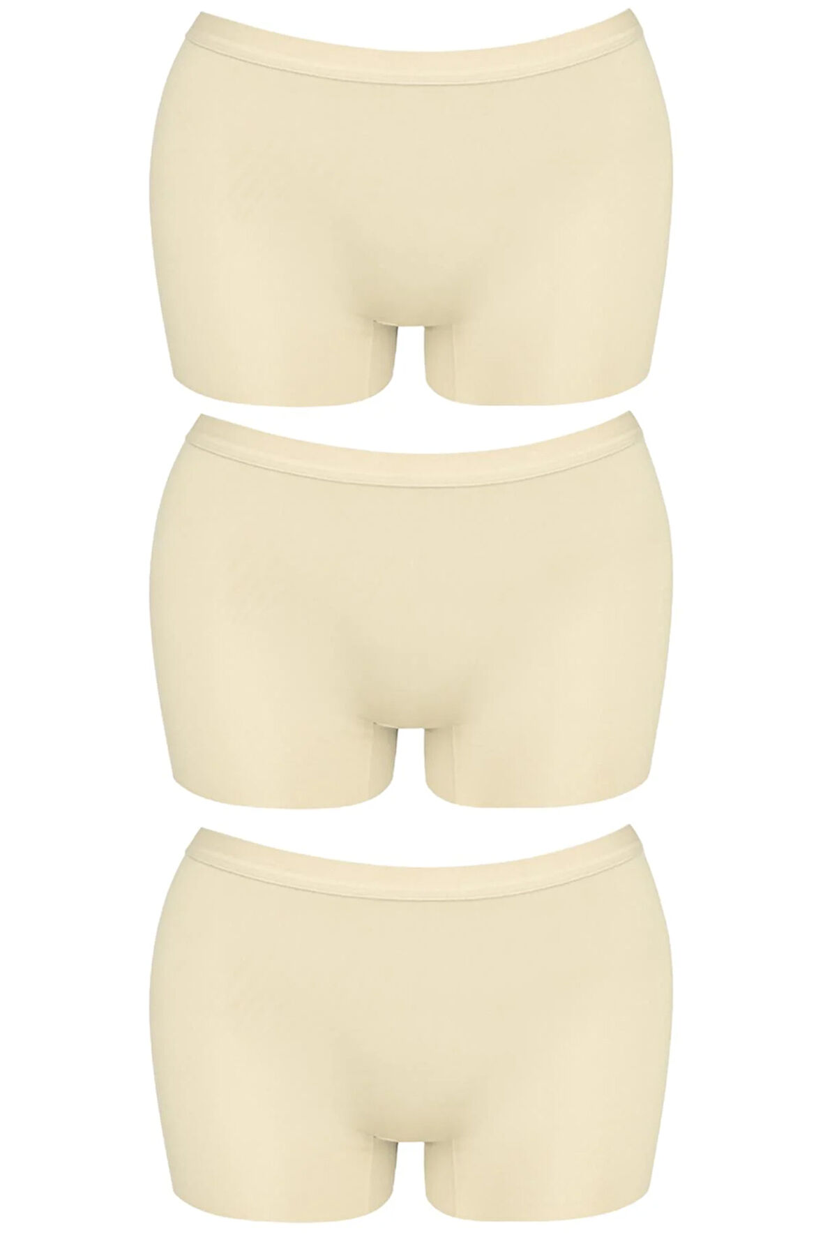 Basic Lazer Kesim Dikişsiz Kadın Boxer Külot Ten 3'lü Paket