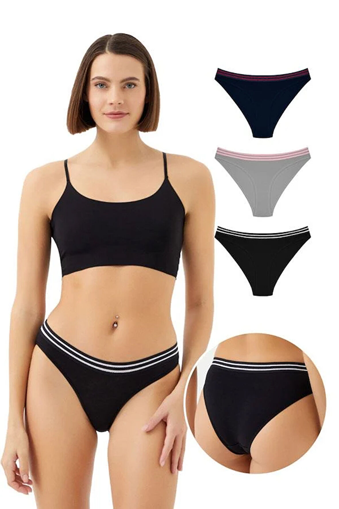 Spor Basic Pamuklu Bikini Külot 3'lü Paket - 1