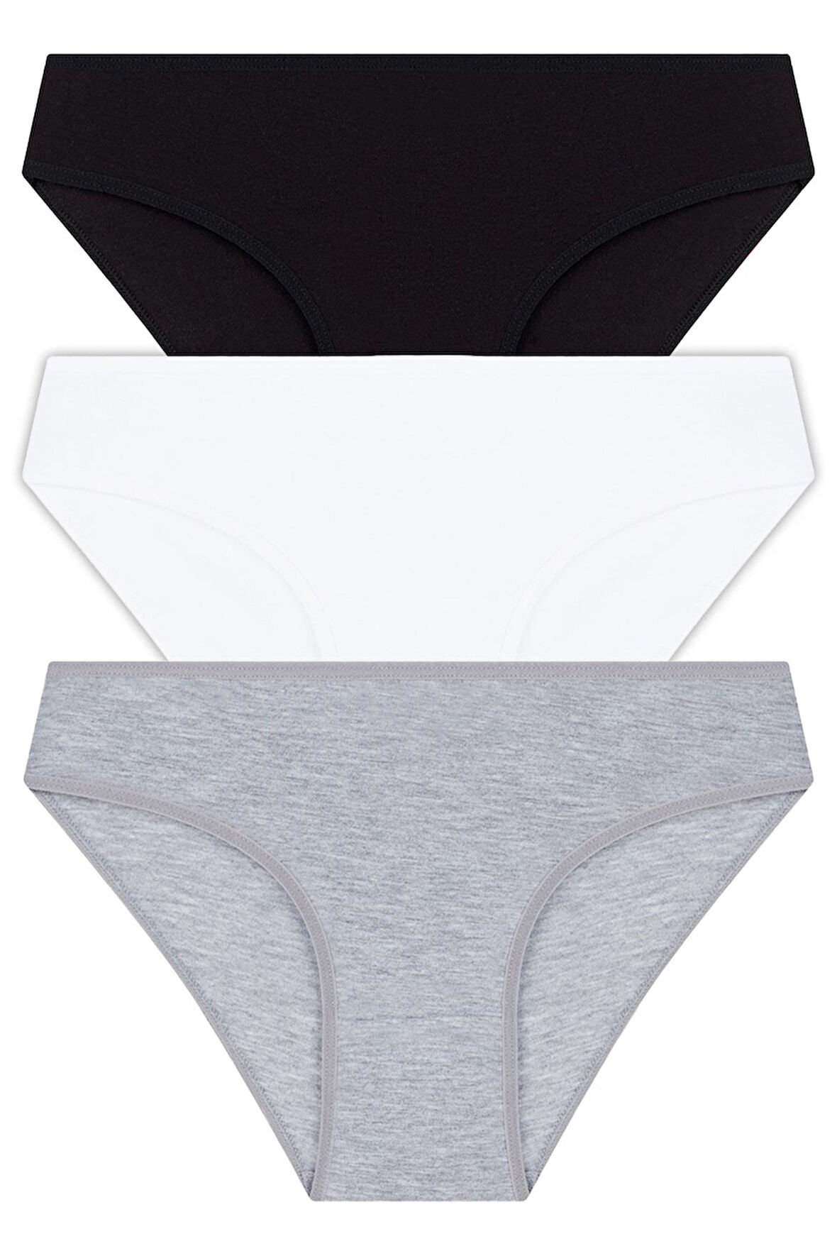 Basic Pamuklu Kadın Bikini Külot 3'lü Paket - 4