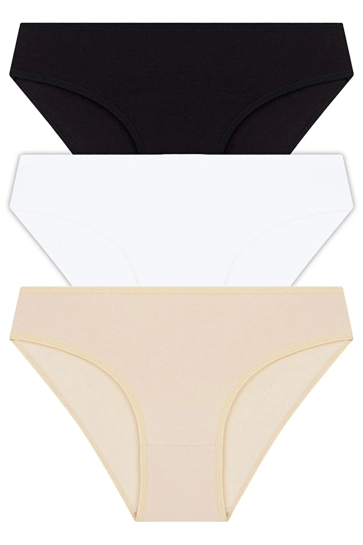 Basic Pamuklu Kadın Bikini Külot 3'lü Paket - 8