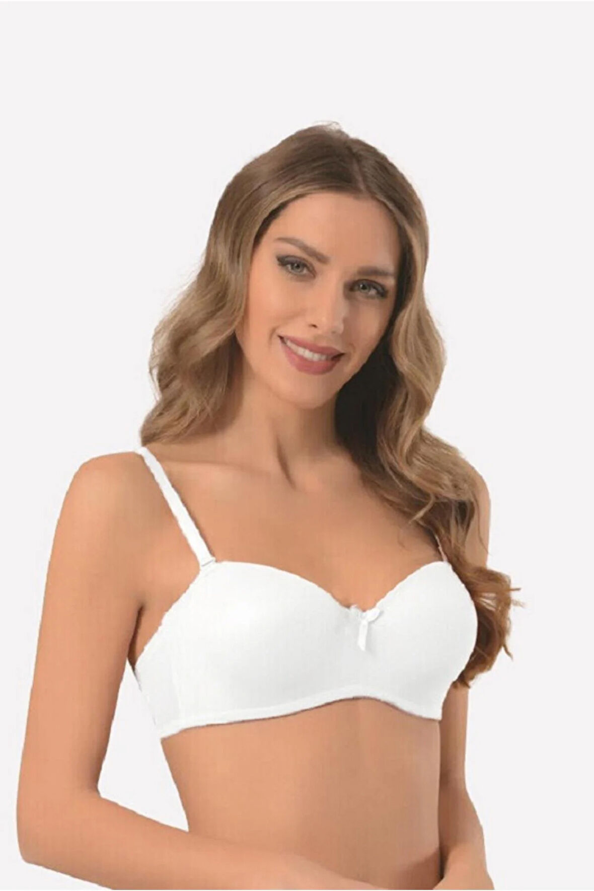 Kadın Beyaz Mikro Straplez Desteksiz Sütyen 3413
