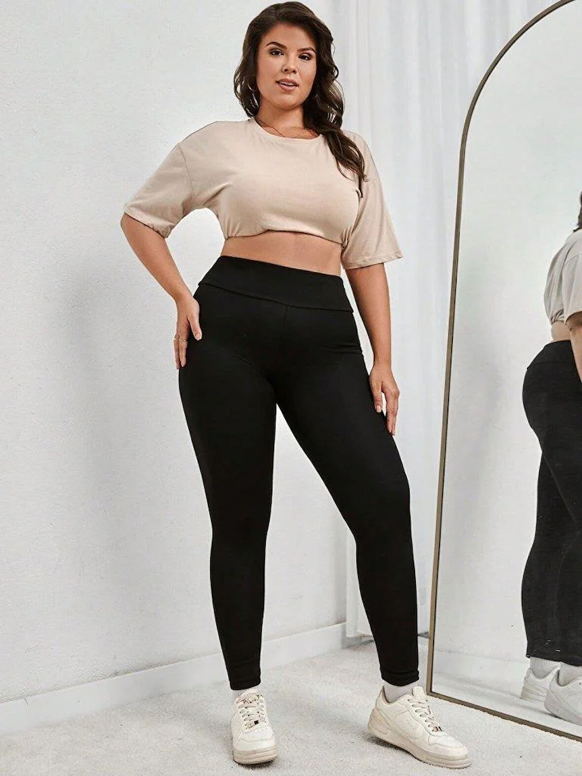 Kadın Yüksek Bel Dalgıç Spor Tayt