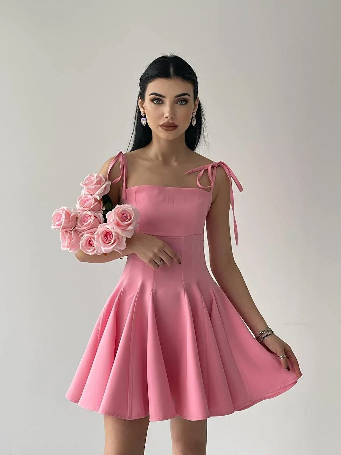 Clara Askılı Mini Elbise