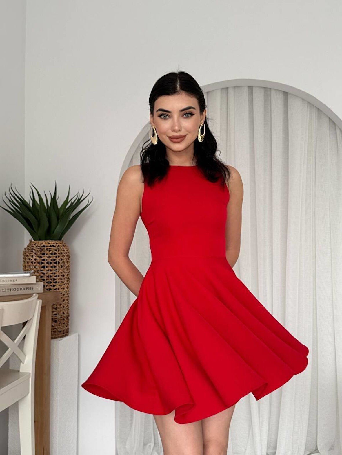 Berl Cep Detaylı Elbise