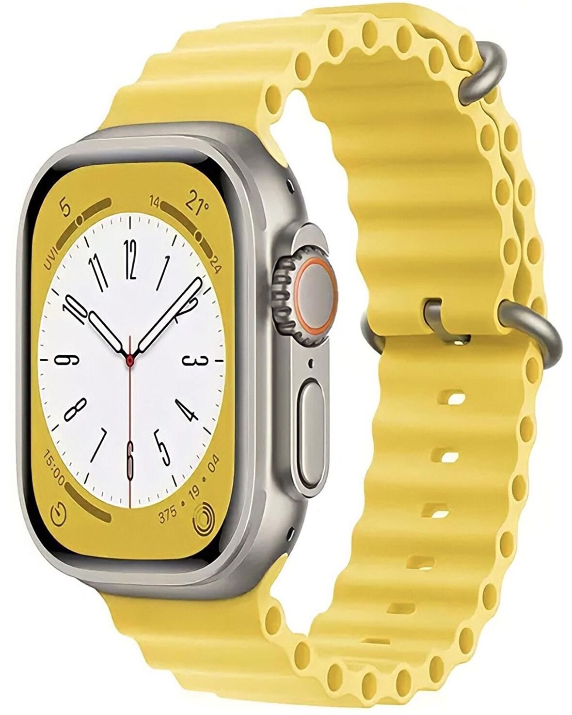 Apple Watch Uyumlu Ocean Silikon Kordon ( Sarı )