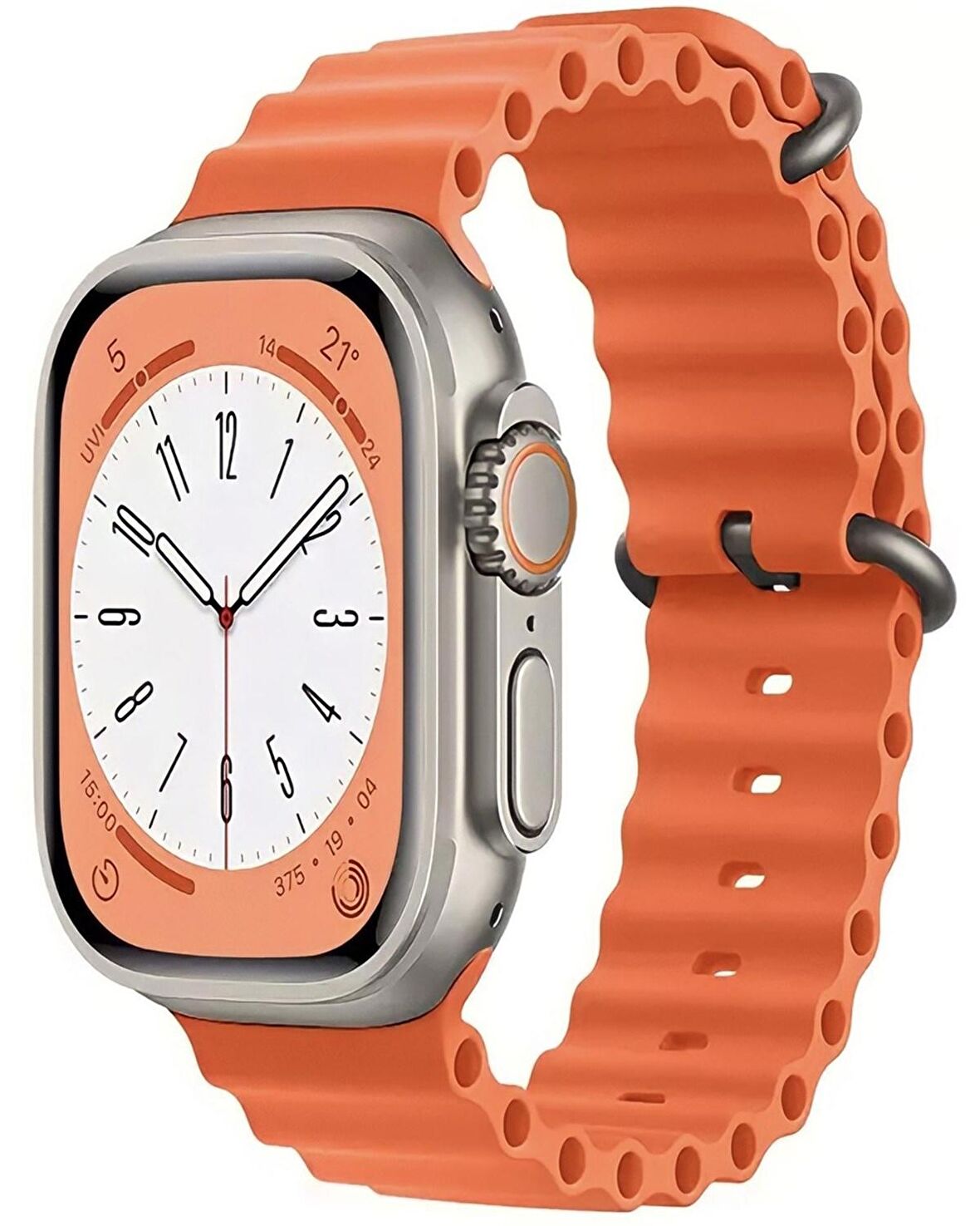 Apple Watch Uyumlu Ocean Silikon Kordon ( Turuncu )