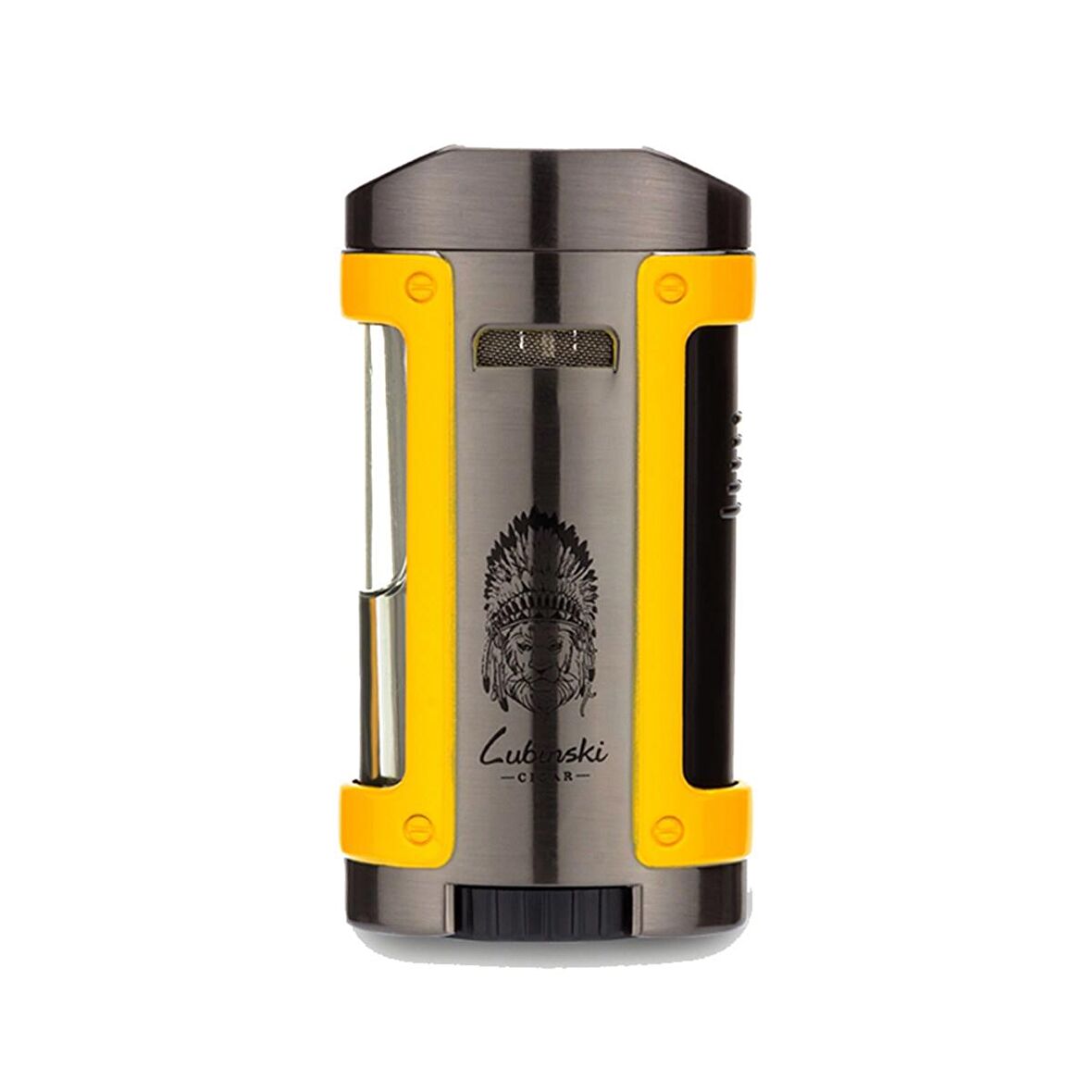 Lubinski Sehpalı Kılıflı Dört Torch Puro Çakmağı Gunmetal-Sarı