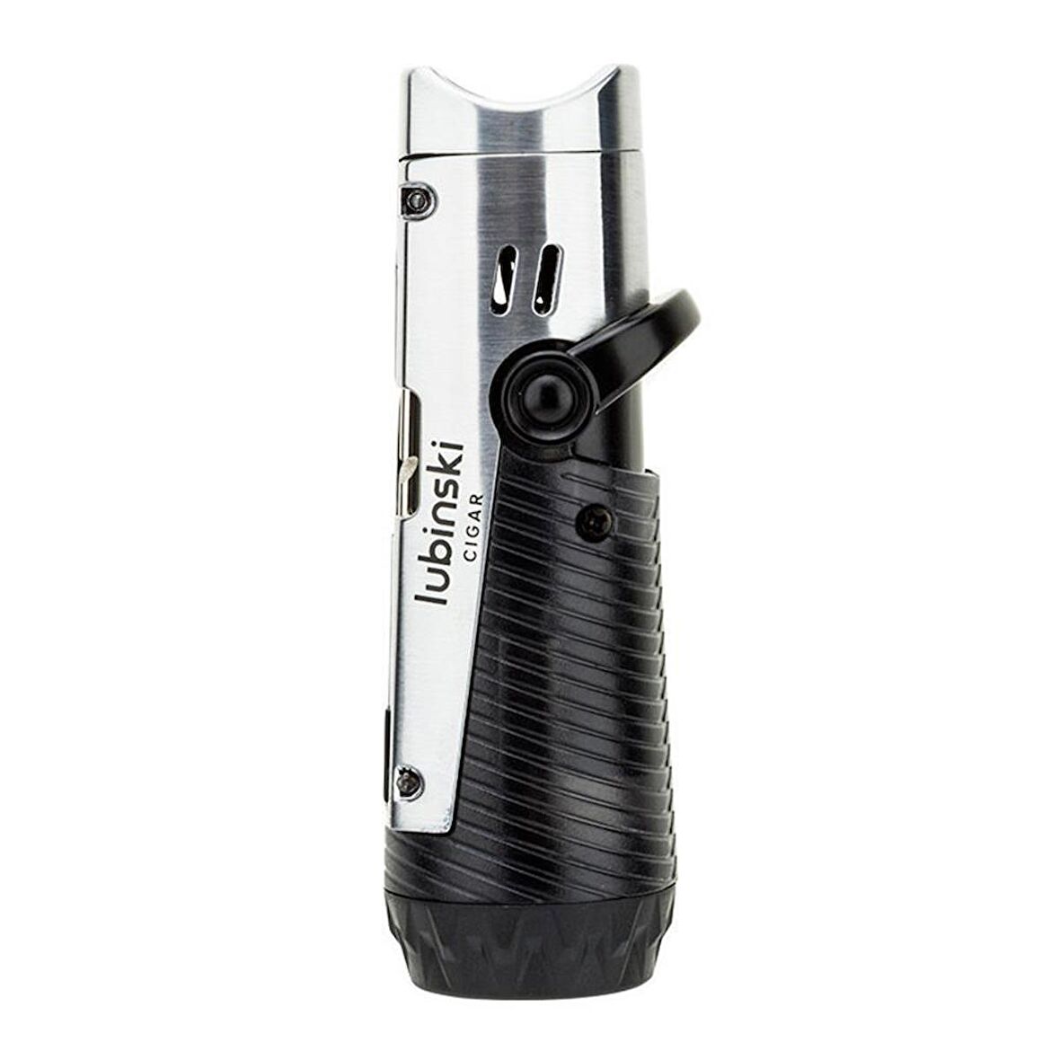 Lubinski Lion İğneli + Delicili Tek Torch Puro Çakmağı Silver