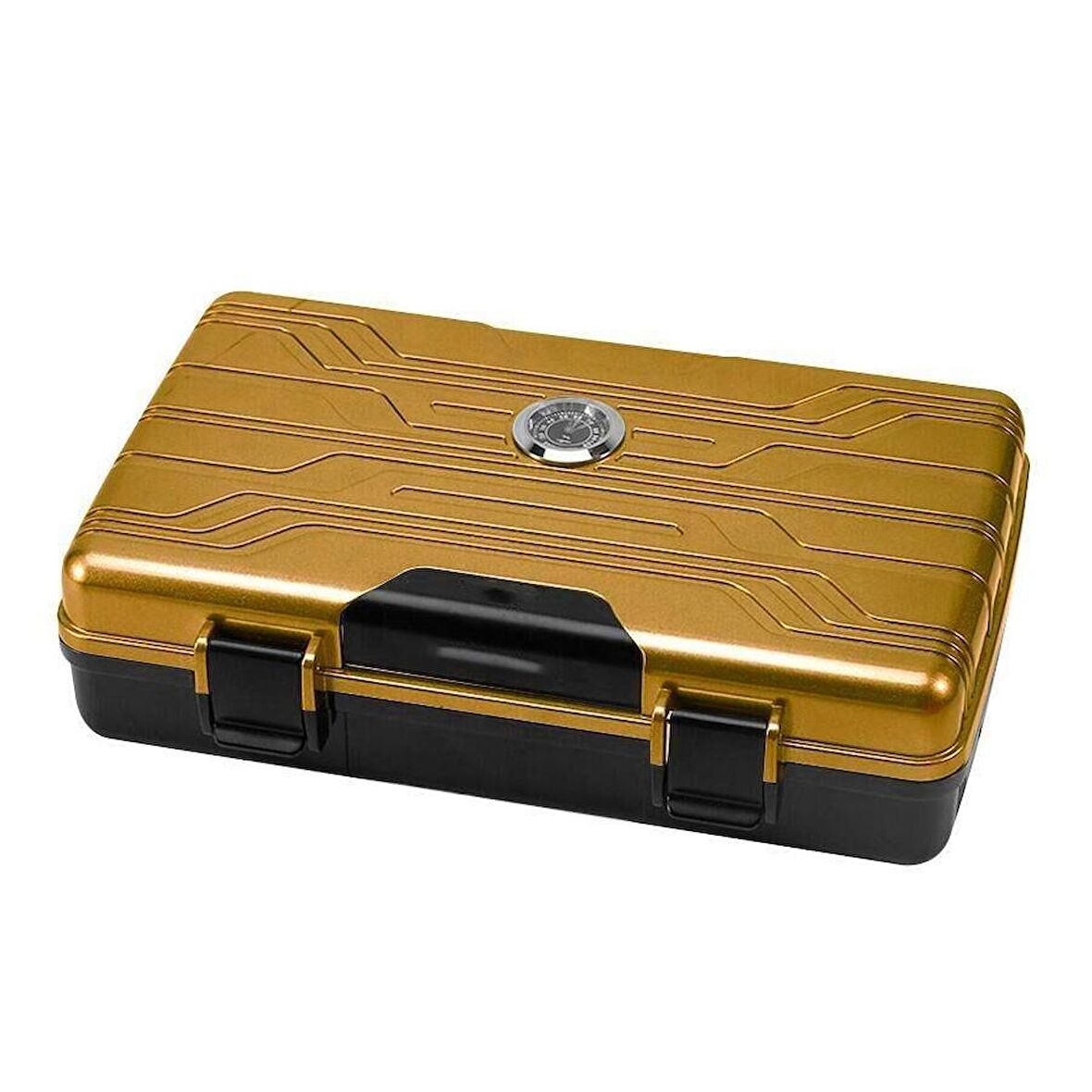 Lubinski Seyahat Tipi Puro Kutusu Humidor Gold (10Cigar)