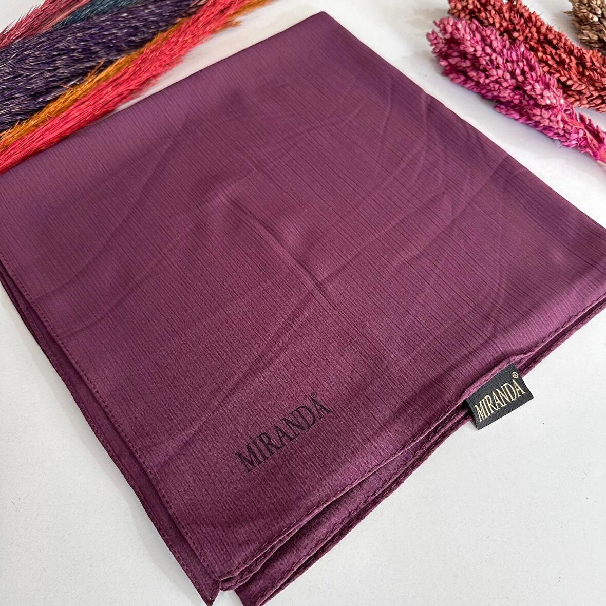 Miranda Ağaç Kabuğu Eşarp Mürdüm MAK03